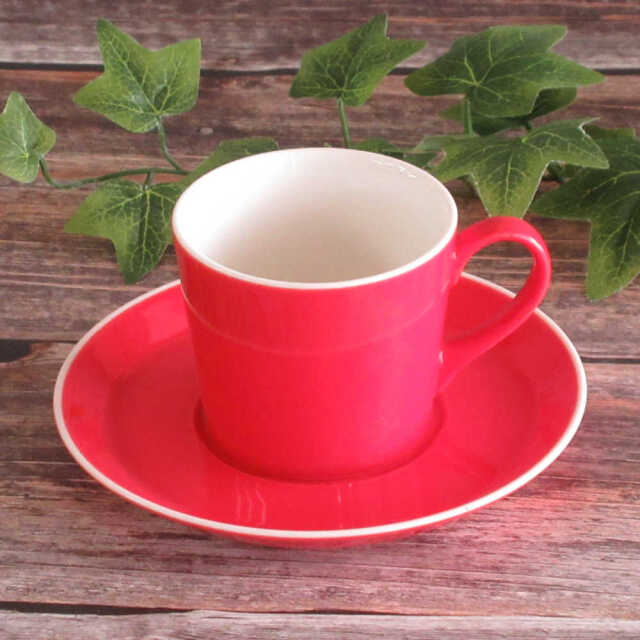 コーヒーカップソーサー おしゃれ カップアンドソーサー 175ml 陶器 四季彩陶器 美濃焼 業務用 食洗器対応 来客用 パシオン ロッサ 19741052-19741055