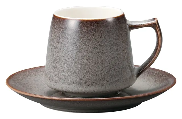 マグカップ コーヒーカップ 大容量 カップソーサー 大きめ 300ml カップアンドソーサー おしゃれ カップ 洋食器 四季彩陶器 美濃焼 業務用 食洗器対応 フィーヌ ストームグレー 19773752 12773055