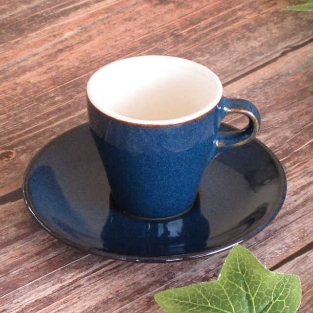 コーヒーカップソーサー エスプレッソカップ 小さめ おしゃれ 陶器 ネイビー カップアンドソーサー 四季彩陶器 美濃焼 業務用 イラーレ ディープブルー 19786458 17086059