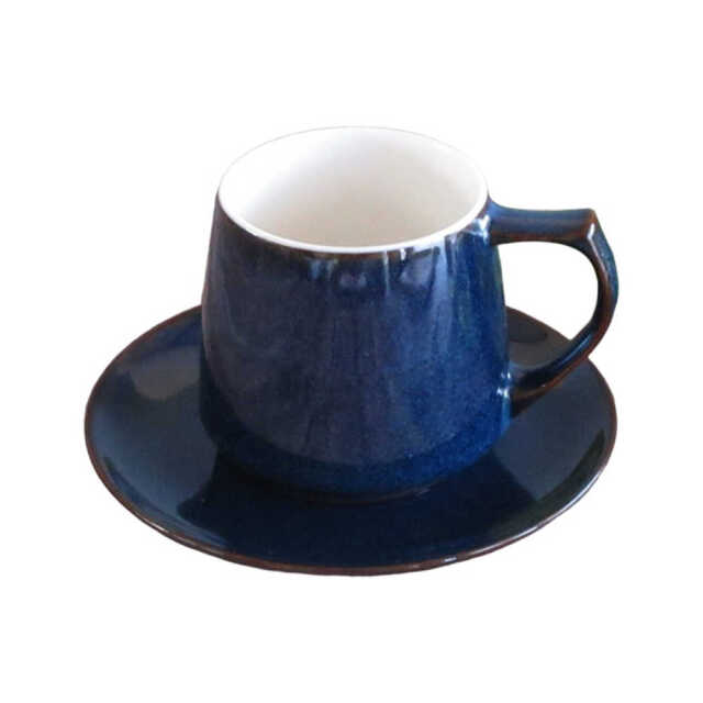 マグカップ コーヒーカップ 大容量 カップソーサー 大きめ 300ml カップアンドソーサー おしゃれ カップ 洋食器 四季彩陶器 美濃焼 業務用 食洗器対応 フィーヌ ディープブルー 19786750-19786755