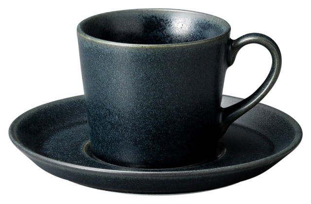 コーヒーカップソーサー オニキスブルー｜美濃焼 業務用 食洗機対応 おしゃれ 光洋陶器 koyo パシオン 19787052-19787055