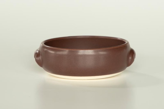 陶器製 小型工芸品 茶色と黒のグラデーション グラタン皿 15cm ブラウン 四季彩陶器 美濃焼 業務用 クジーネ 19960277
