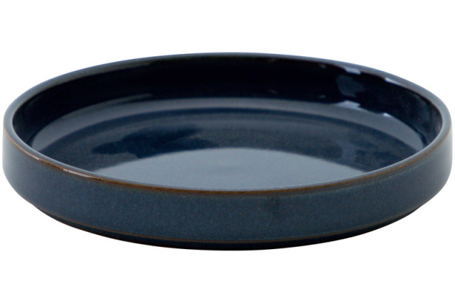 取り皿 おしゃれ シンプル 15cm スタッキング 食器 青 四季彩陶器 美濃焼 業務用 ルフレ エナメルブルー 25186172