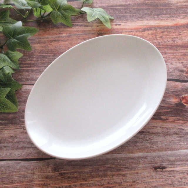 ホワイト 陶器 楕円形皿 餃子皿 おしゃれ 19cm 楕円皿 中華皿 町中華 陶器 四季彩陶器 美濃焼