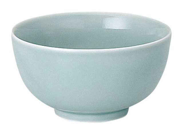 青い陶器製茶碗 青白磁抹茶茶碗（IH-041） 作家「市川博一」