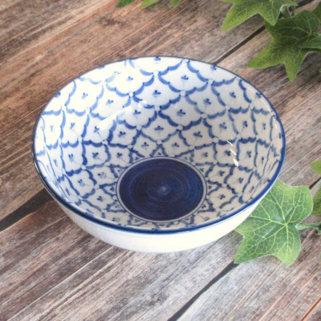 タイ風 食器 丼 小丼 15cm 600ml アジアン食器 おしゃれ 玉渕 陶器 四季彩陶器 美濃焼 業務用 チェンマイ 3.8玉渕丼 50207037