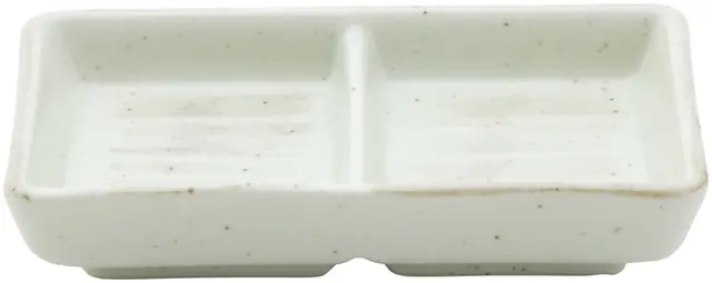 小皿 薬味皿 2連皿 和食器 シンプル おしゃれ 2つ仕切り皿 四季彩陶器 美濃焼 業務用 東風 51021002