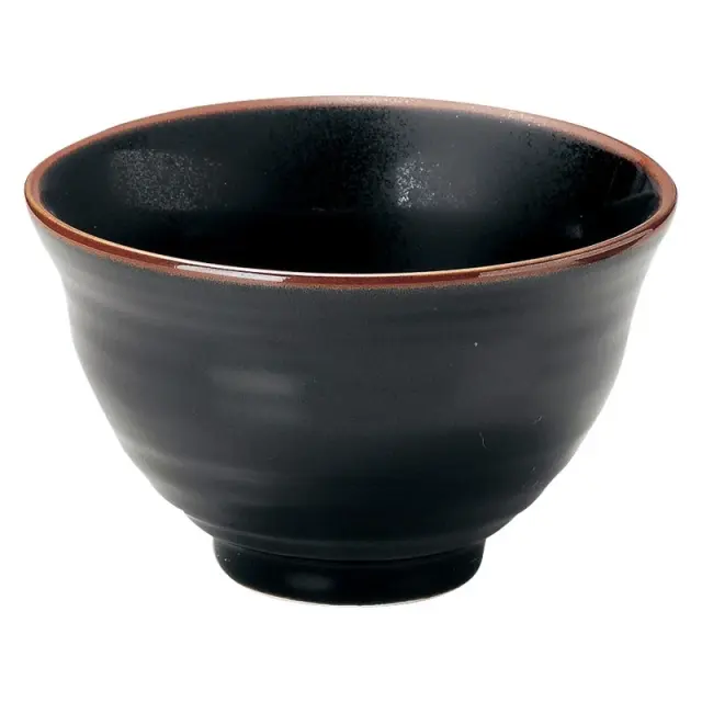 13cm ミニ丼 黒 和食器 陶器 おしゃれ 480ml 美濃焼 業務用 四季彩陶器 天目 反4.2丼 51333036