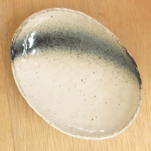 楕円皿 おしゃれ 22cm 和食器 オーバル皿 四季彩陶器 美濃焼 業務用 銀河 石目 楕円皿 51524096