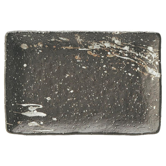 和食器 長角皿 魚皿 おしゃれ 取り皿 16cm 長方形 四季彩陶器 美濃焼 業務用 吹雪 串皿 51632012