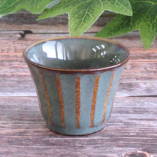 ぐい呑み おちょこ 陶器 5cm 40ml 和食器 四季彩陶器 美濃焼 業務用 かすみ 山藍 56170056
