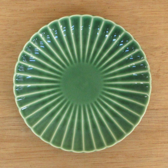 取り皿 おしゃれ 陶器 16.5cm 緑 グリーン 食器 四季彩陶器 美濃焼 業務用 かすみ 56171004
