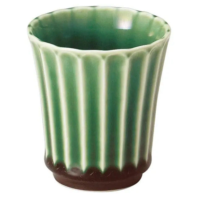 湯呑み 陶器 6cm 130ml 和食器 コップ 四季彩陶器 美濃焼 業務用 かすみ 緑 56171055