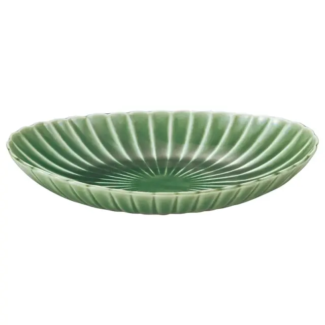 楕円皿 13cm 小皿 前菜皿 オーバルプレート 和食器 陶器 四季彩陶器 美濃焼 業務用 かすみ 緑 56171077