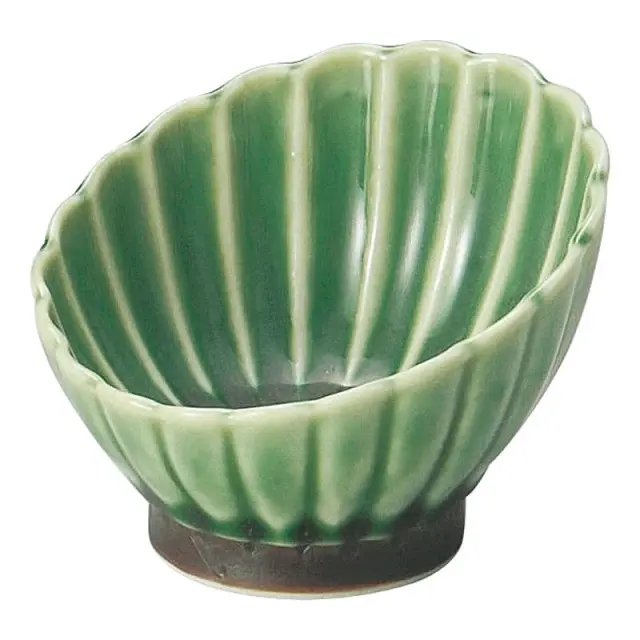 7cm 小鉢 陶器 和食器 豆皿 豆皿定食 四季彩陶器 美濃焼 業務用 電子レンジ 食洗器対応 かすみ 緑 斜め小鉢 56171092