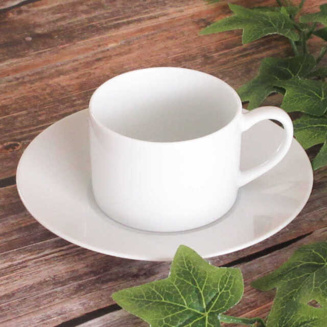 コーヒーカップソーサー セット 190ml 白磁 切立 ミラノ 洋食器 四季彩陶器 美濃焼 業務用