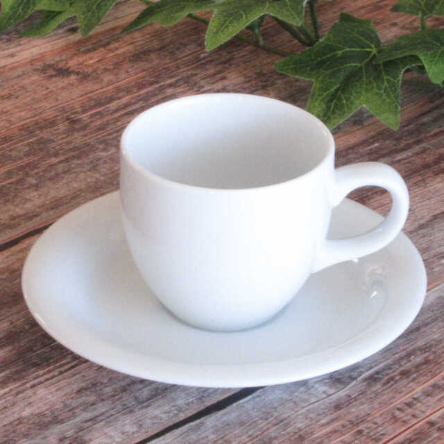 コーヒーカップソーサー 175ml 白磁 白 ミラノ おしゃれ 業務用 美濃焼 四季彩陶器