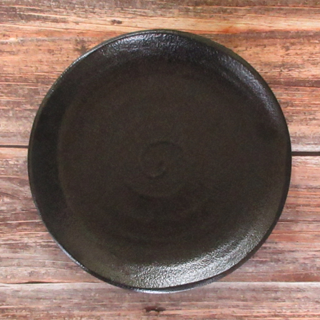 パスタ皿 カレー皿 おしゃれ 25cm 皿 陶器 螺旋模様 黒 四季彩陶器 美濃焼 業務用 鳴門黒曜 y11-138-2