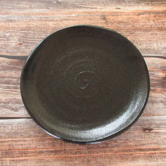 パスタ皿 カレー皿 おしゃれ 28cm 皿 陶器 螺旋模様 黒 四季彩陶器