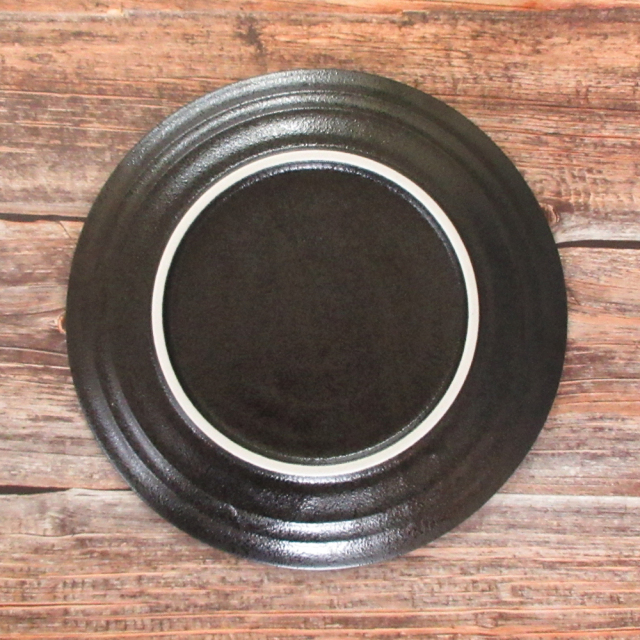 パスタ皿 カレー皿 おしゃれ 28cm 皿 陶器 螺旋模様 黒 四季彩陶器