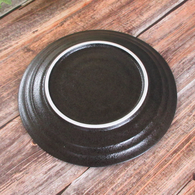 取り皿 おしゃれ 16cm 皿 陶器 螺旋模様 黒 四季彩陶器 美濃焼 業務用