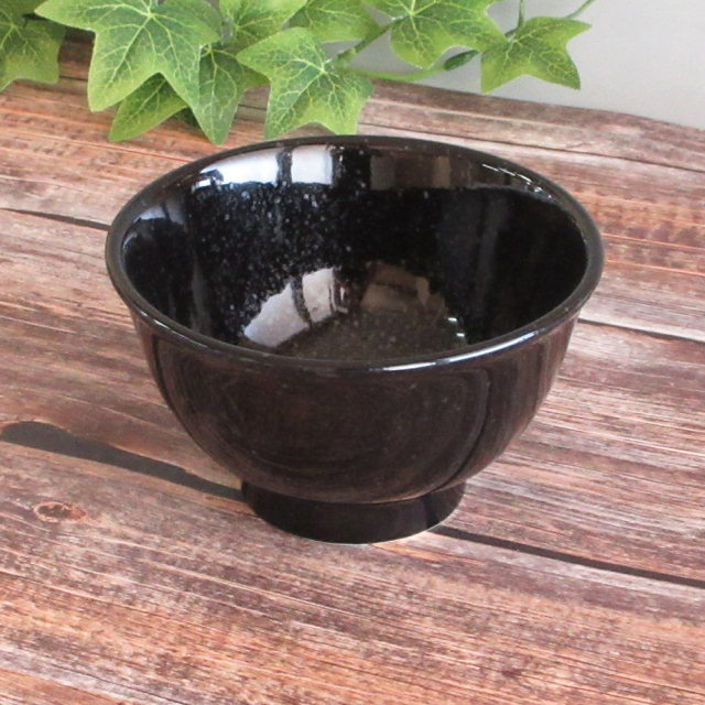 どんぶり 小さめ 14cm 570ml 黒 おしゃれ 四季彩陶器 美濃焼 業務用 黒中華 黒御影 11-207-19