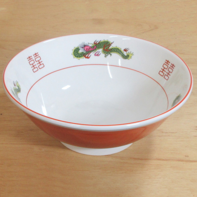 ラーメン どんぶり 龍 21cm 1350ml 三つ竜 赤巻 中華食器 陶器 四季彩陶器 美濃焼 業務用 11-224-17