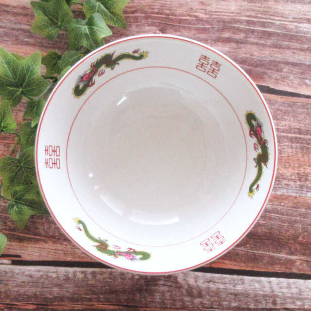 ラーメン どんぶり 龍 21cm 1350ml 三つ竜 赤巻 中華食器 陶器 四季彩