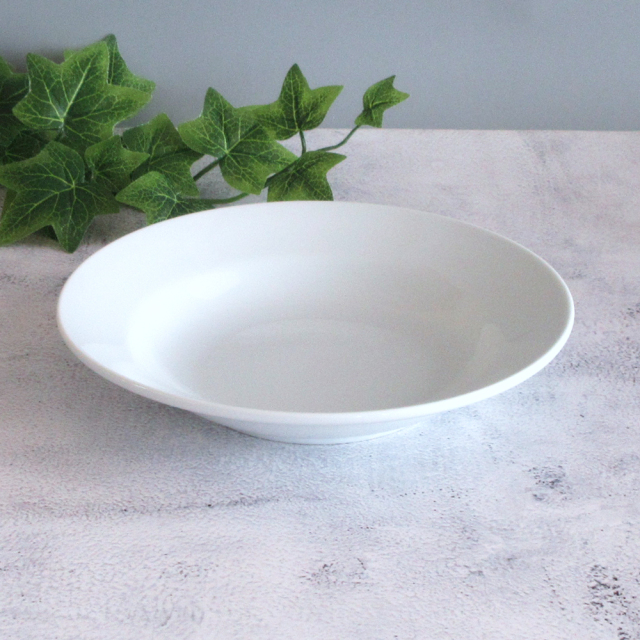 深皿 スープ皿 リム 21cm おしゃれ 陶器 食器 白い食器 四季彩陶器