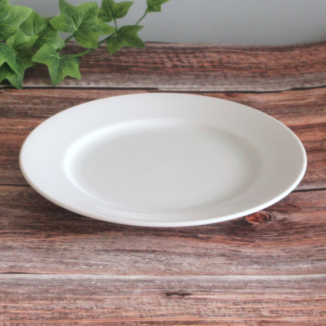 大皿 リム皿 28cm おしゃれ 陶器 食器 白い食器 四季彩陶器 美濃焼