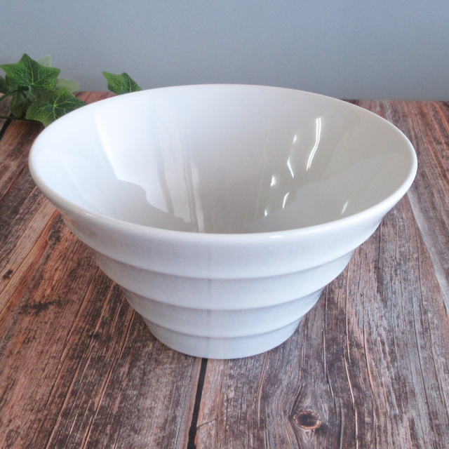ラーメン丼 どんぶり 18cm 950ml 深ボウル 白 線段 ボーダー おしゃれ 四季彩陶器 美濃焼 業務用 リネア 11-72-8