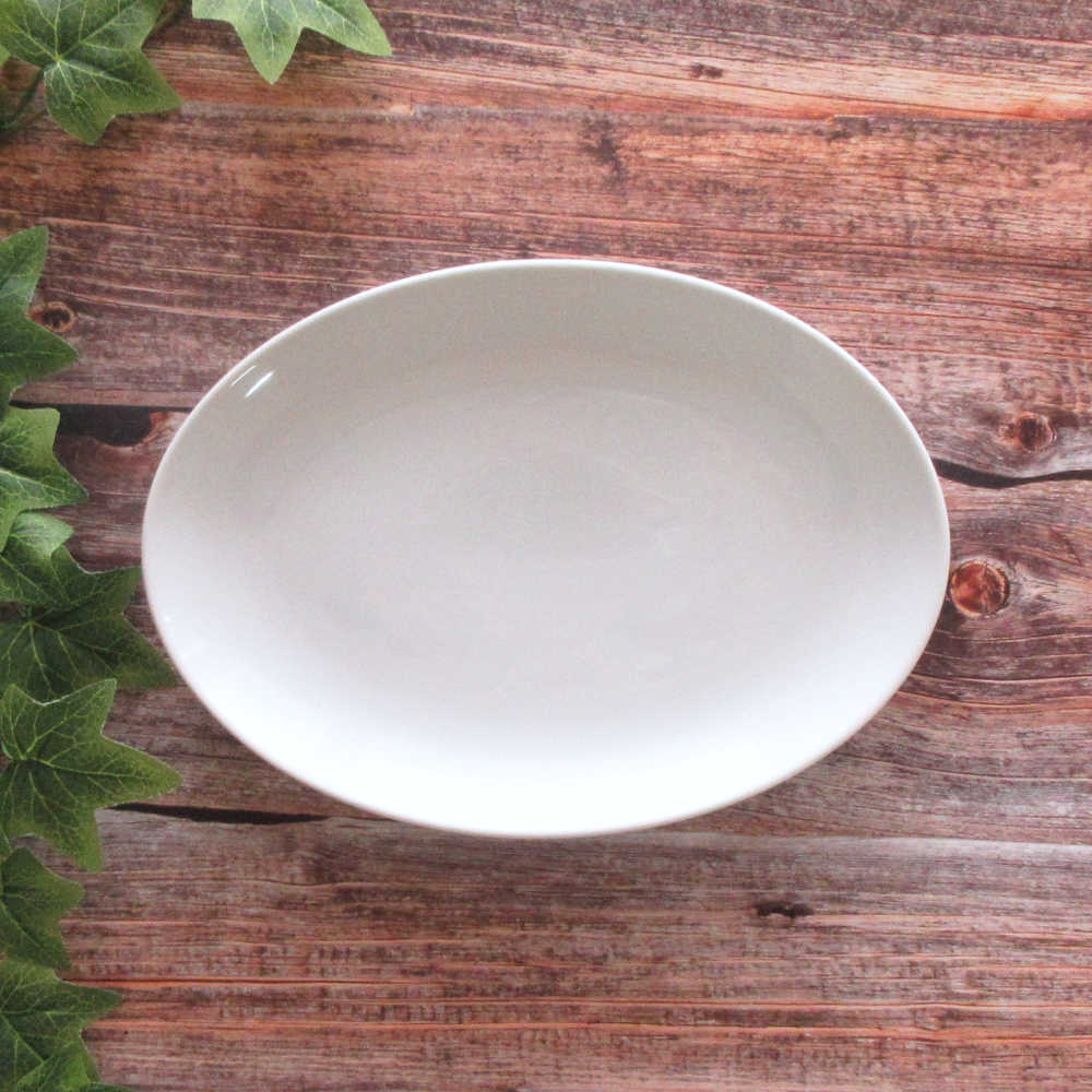 餃子皿 おしゃれ 21cm 楕円皿 中華皿 町中華 陶器 白 四季彩陶器 美濃焼 業務用 白翔 8インチプラター 50000044