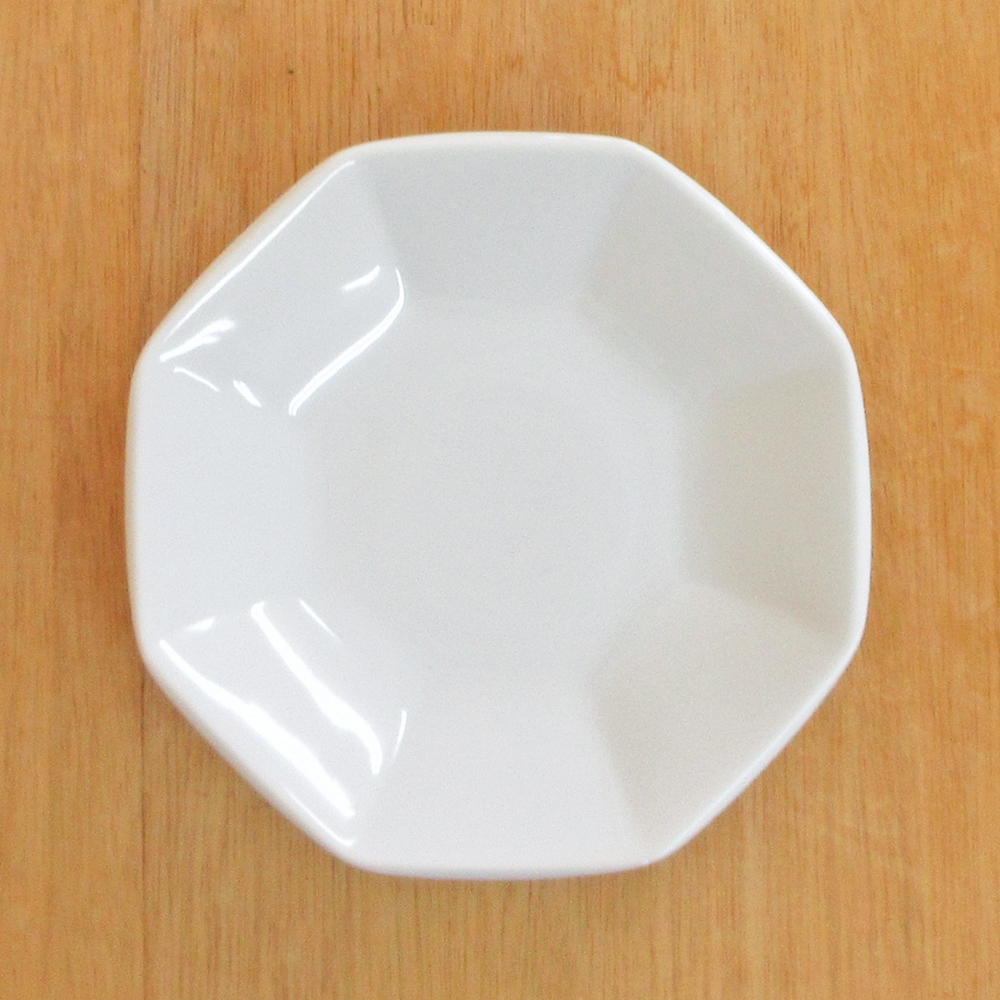 八角皿 チャーハン皿 シューマイ皿 19cm おしゃれ 中華皿 陶器 シンプル 白 四季彩陶器 美濃焼 業務用 白翔 50100070