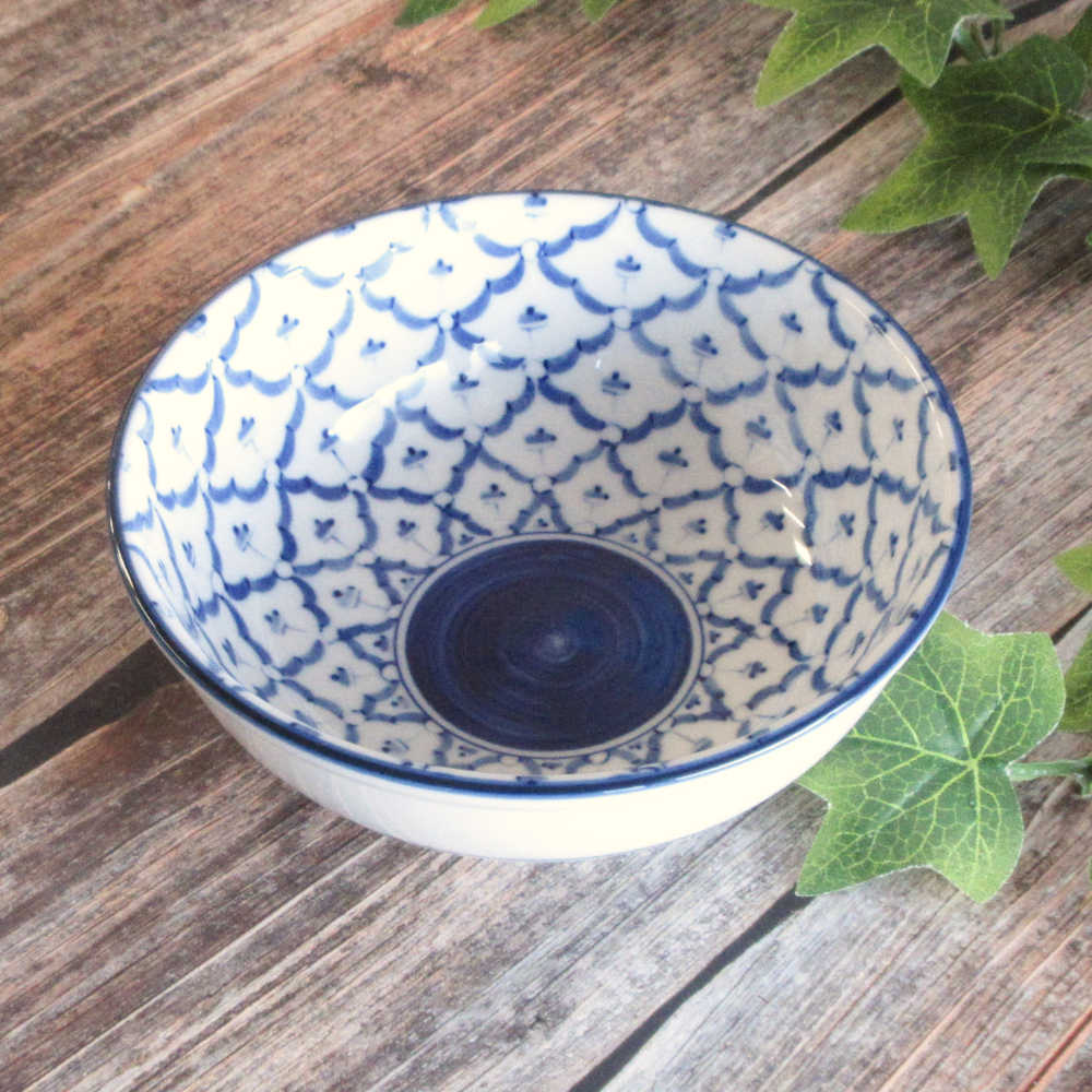 タイ風 食器 丼 小丼 15cm 600ml アジアン食器 おしゃれ 玉渕 陶器 四季彩陶器 美濃焼 業務用 チェンマイ 3.8玉渕丼 50207037