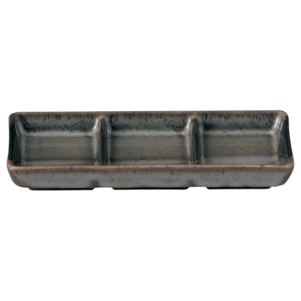 3つ仕切り 皿 17cm 薬味皿 おしゃれ 陶器 四季彩陶器 美濃焼 業務用 山がすみ スタック3連皿 51038000