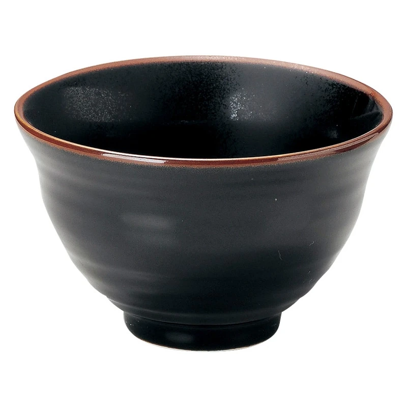 13cm ミニ丼 黒 和食器 陶器 おしゃれ 480ml 美濃焼 業務用 四季彩陶器 天目 反4.2丼 51333036