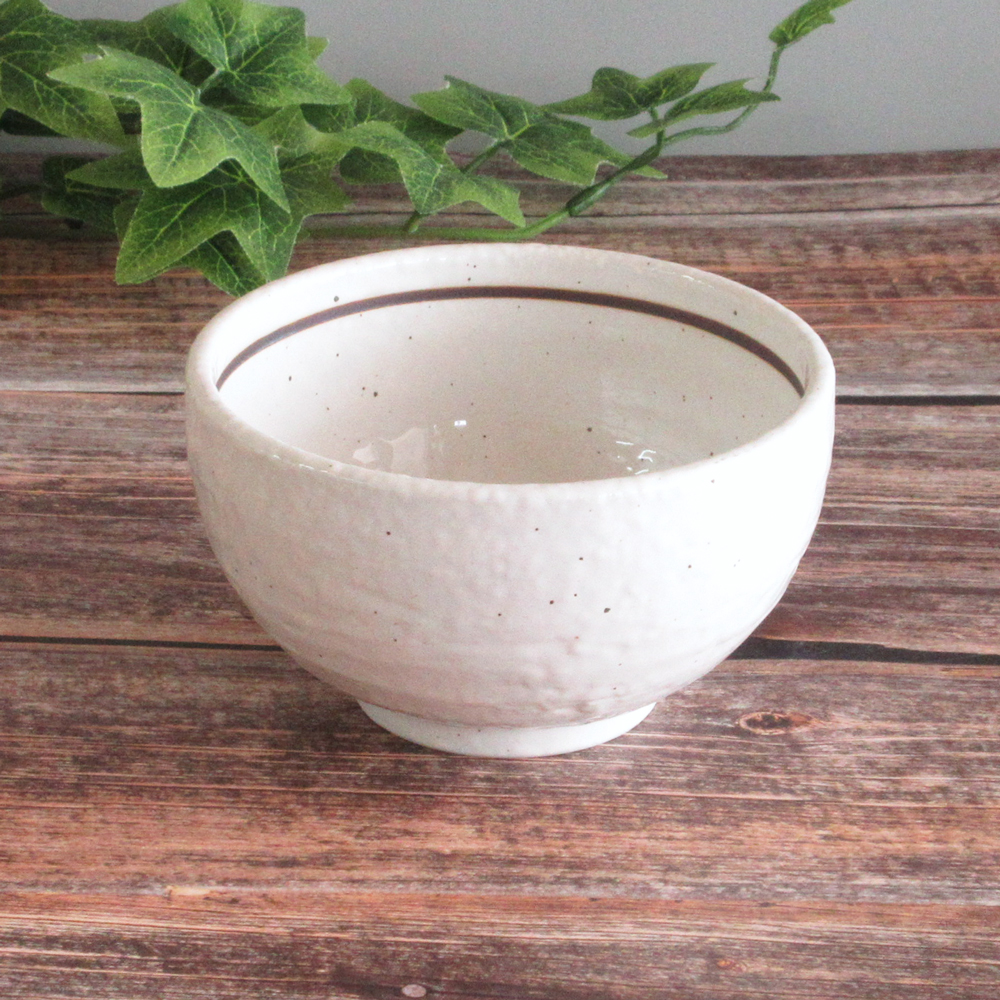 和食器 小さめ丼 12cm 480ml おしゃれ 陶器 四季彩陶器 美濃焼 業務用 粉引ライン 石目 4.0丼 51522036