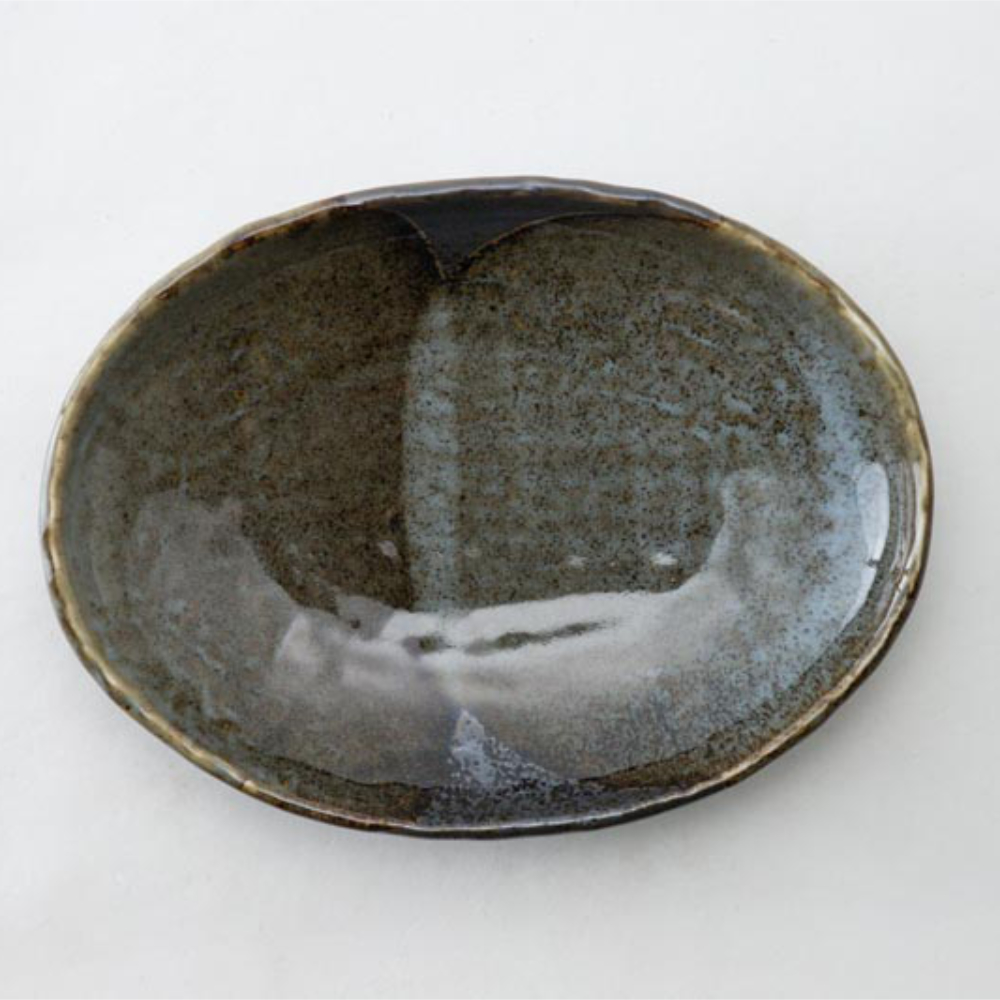 和食器 楕円皿 盛皿 刺身皿 おしゃれ 22cm 四季彩陶器 美濃焼 業務用 山がすみ 石目 楕円皿 51538096