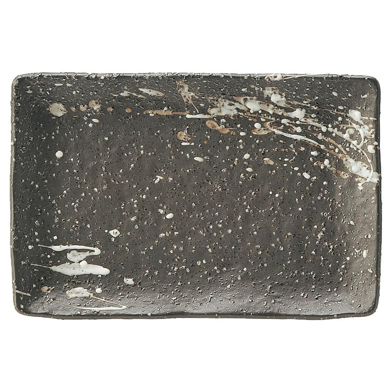 和食器 長角皿 魚皿 おしゃれ 21cm 長方形 四季彩陶器 美濃焼 業務用 吹雪 串皿 51632011