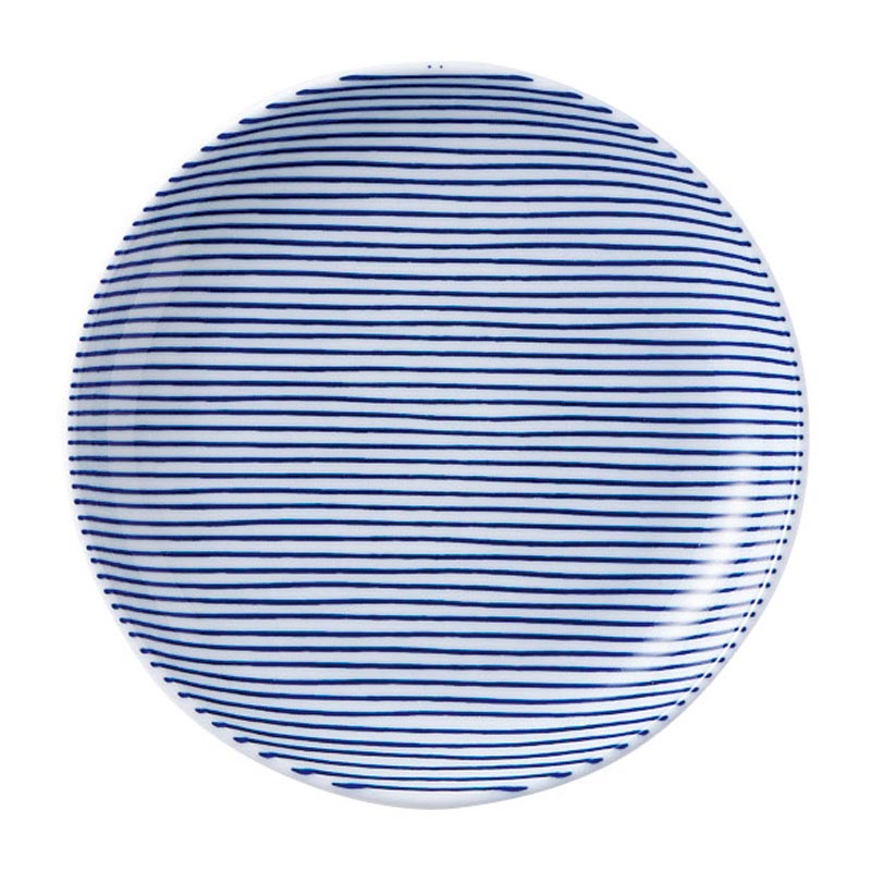 和食器 おしゃれ 取り皿 15cm 和柄 四季彩陶器 美濃焼 業務用 細縞 青 52281008