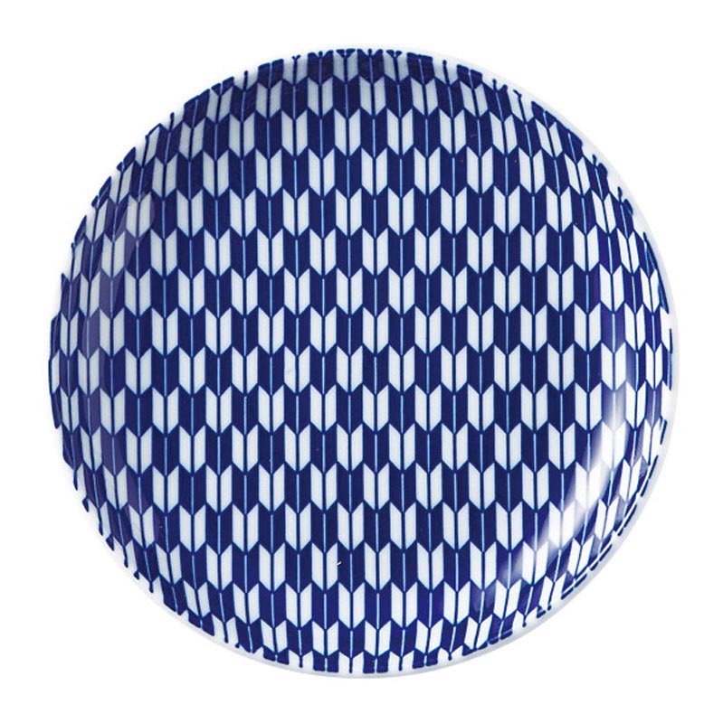 和食器 おしゃれ 取り皿 15cm 和柄 四季彩陶器 美濃焼 業務用 矢絣 青 52285008