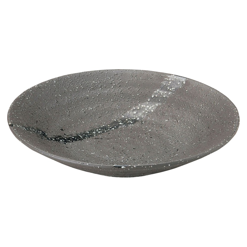 パスタ皿 おしゃれ 深皿 23.5cm 黒 四季彩陶器 美濃焼 業務用 彗星 石目23.5cm皿（リップル7.5皿） 53133003