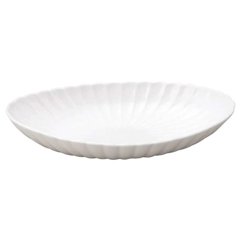 楕円皿 16cm 前菜皿 焼物皿 オーバルプレート 和食器 陶器 四季彩陶器 美濃焼 業務用 かすみ 白 56100076
