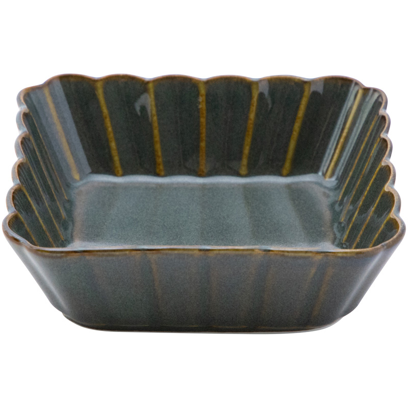小鉢 11cm 245ml おしゃれ 陶器 藍色 角小鉢 四角 ボウル カフェ食器 四季彩陶器 美濃焼 業務用 かすみ 56170068