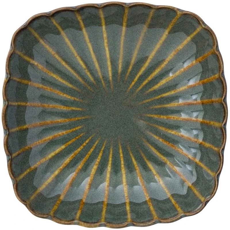 小鉢 12cm 150ml 陶器 角皿 浅鉢 四季彩陶器 美濃焼 業務用 かすみ 山藍 56170069