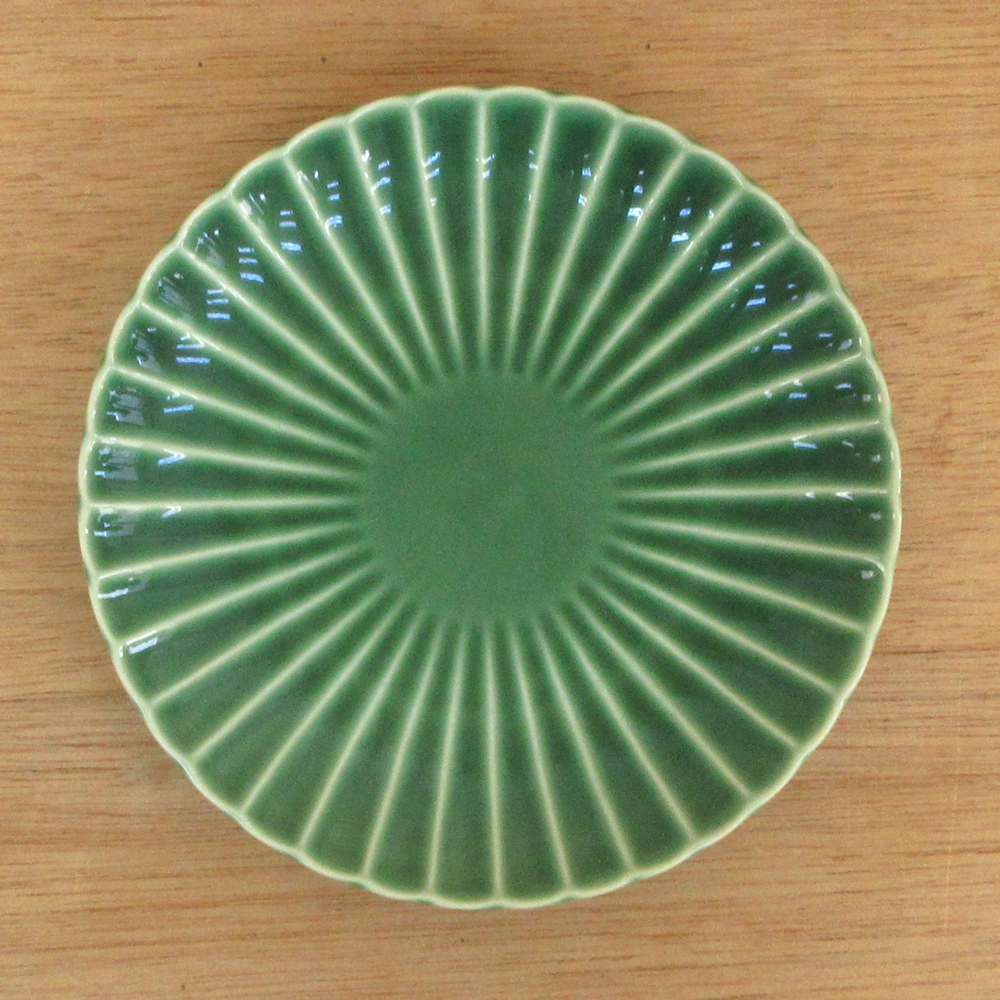 取り皿 おしゃれ 陶器 16.5cm 緑 グリーン 食器 四季彩陶器 美濃焼 業務用 かすみ 56171004