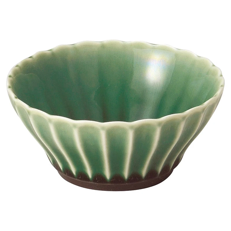 小鉢 浅鉢 10cm 180ml ボウル 陶器 和食器 四季彩陶器 美濃焼 業務用 かすみ 緑 56171033