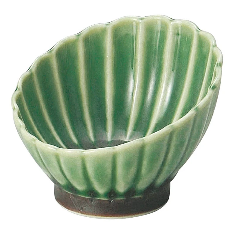 7cm 小鉢 陶器 和食器 豆皿 豆皿定食 四季彩陶器 美濃焼 業務用 電子レンジ 食洗器対応 かすみ 緑 斜め小鉢 56171092