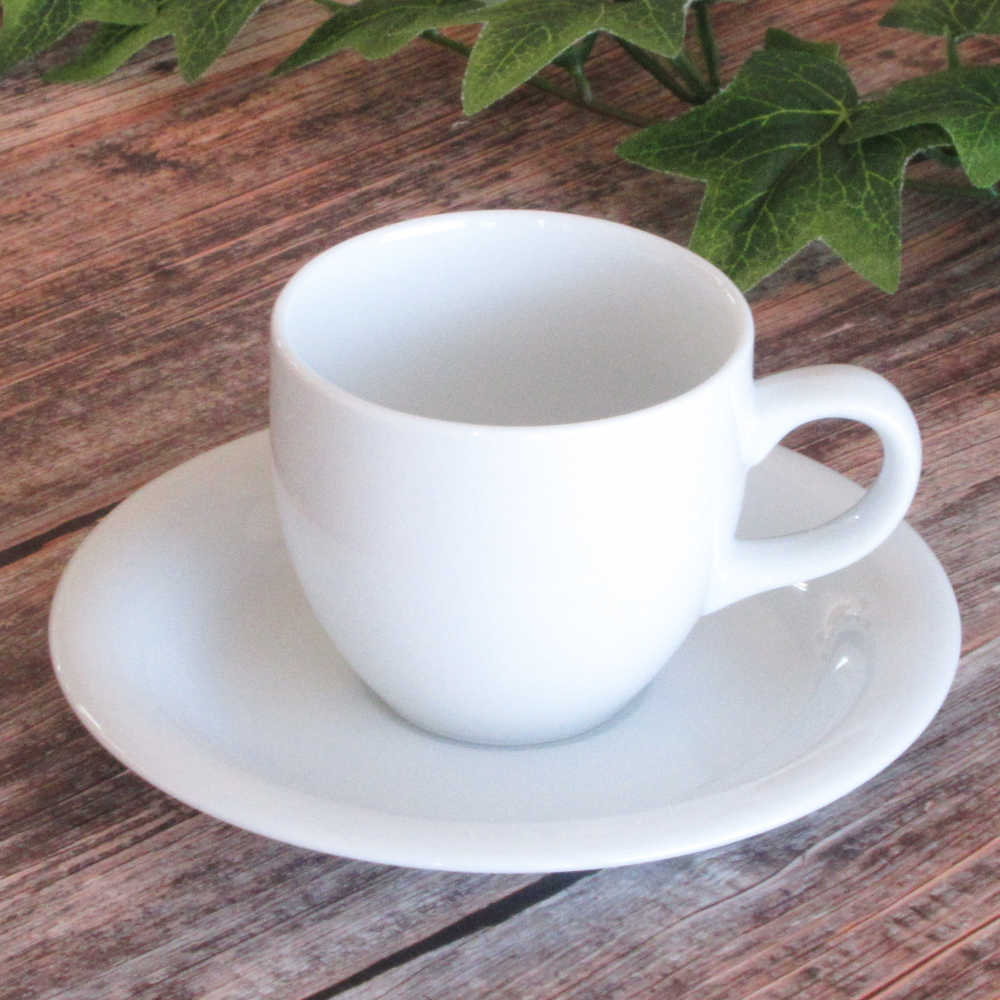 コーヒーカップソーサー 175ml 白磁 白 ミラノ おしゃれ 業務用 美濃焼 四季彩陶器