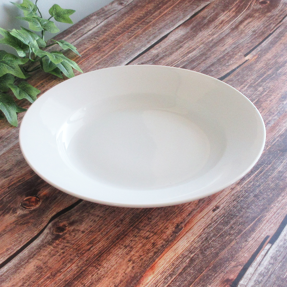 深皿 スープ皿 リム 24.5cm おしゃれ 陶器 食器 白い食器 四季彩陶器 美濃焼 業務用 ホテルベーシック 11-61-13